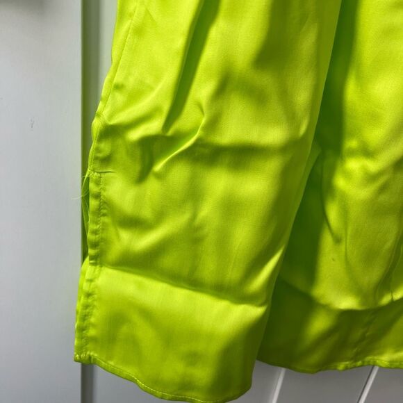 ETTITUDE Sateen Slip Dress in Lime Green medium NIB - Picture 7 of 9